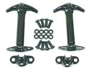Hood Catch Kit, Black; 42-95 Jeep CJ/Wrangler YJ