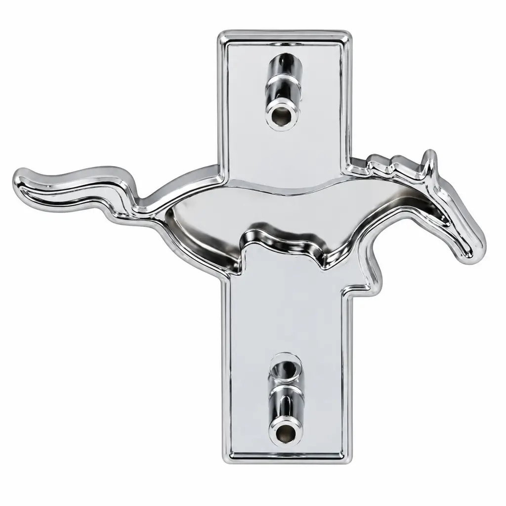 1965-1966 Ford Mustang Running Horse Glove Box Door Emblem – Chrome – Flat Style image 3