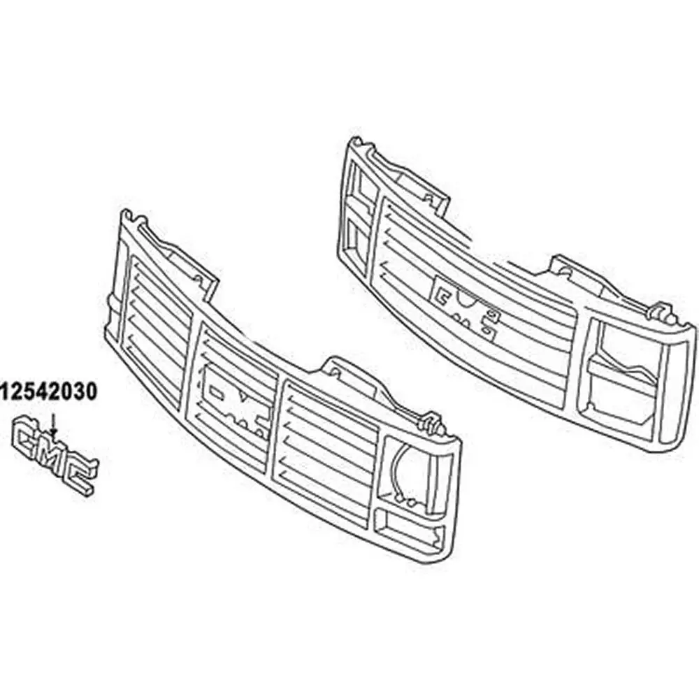 1988-2002 GMC Pickup, Jimmy, Suburban, Van; "GMC" Front Grill Emblem GM Licensed thumbnail 5