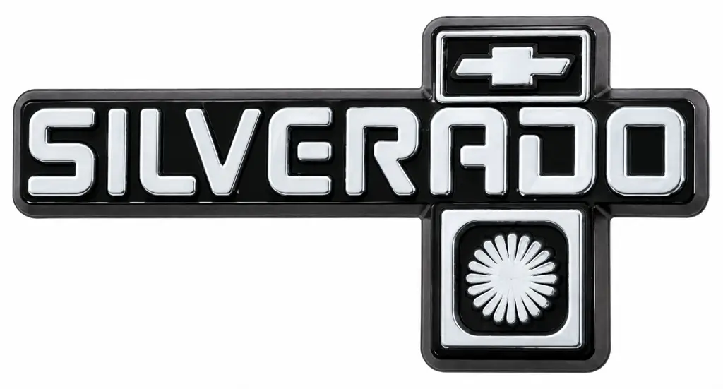 1981-1987 Chevrolet Silverado Truck Dashboard Dash Emblem Chrome Black GM Licensed OER