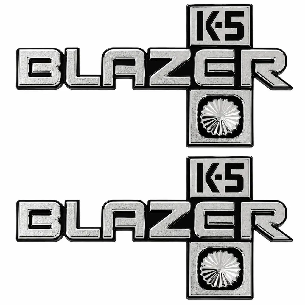 1981-1988 Chevy K5 Blazer Front Fender Emblems LH RH Pair Chrome GM Licensed