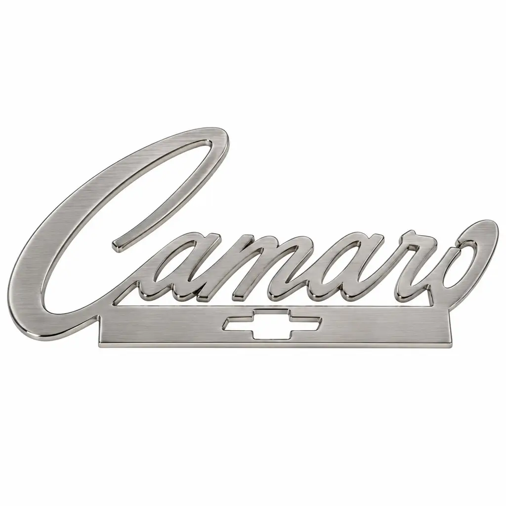 1968-1969 Chevy Camaro Stainless Steel Script Emblems with Bow Tie – Pair image 2