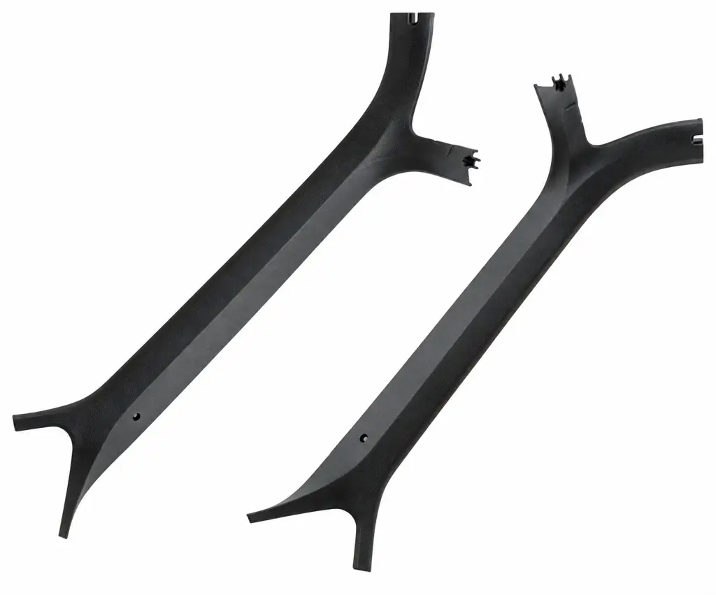 1973-1980 Chevy GMC C10 C20 K10 K20 Blazer Jimmy Suburban Inner Windshield Pillar Trim Moldings Black Pair