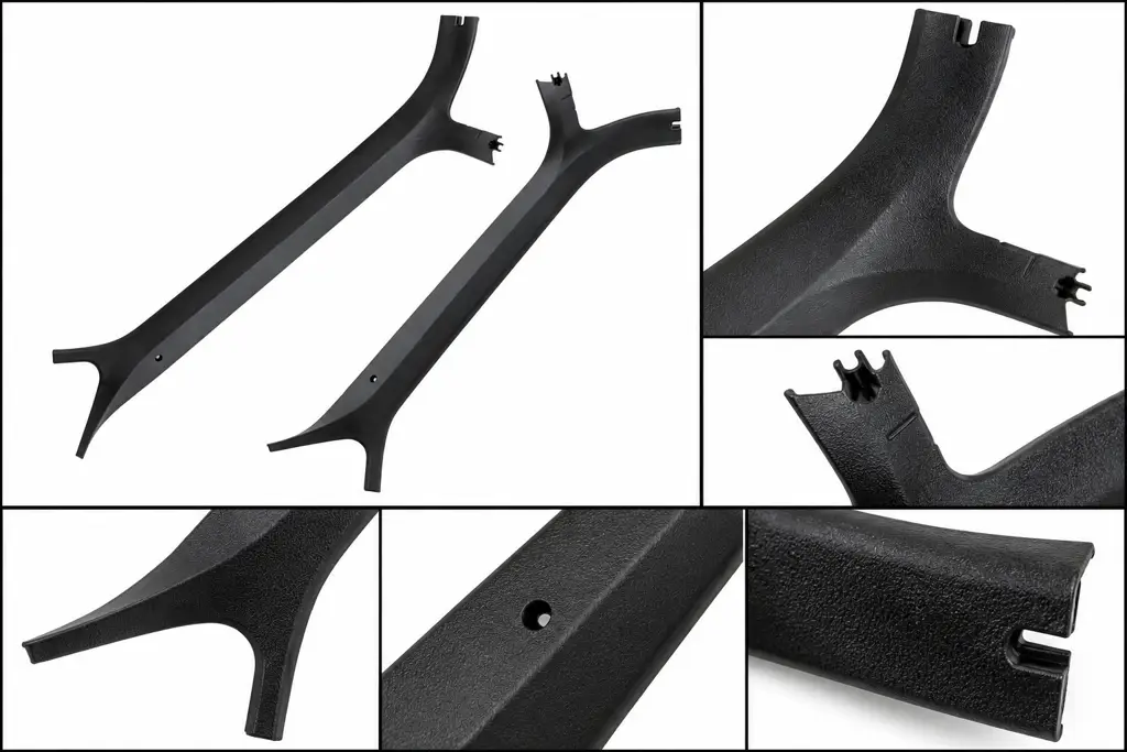 1973-1980 Chevy GMC C10 C20 K10 K20 Blazer Jimmy Suburban Inner Windshield Pillar Trim Moldings Black Pair image 3