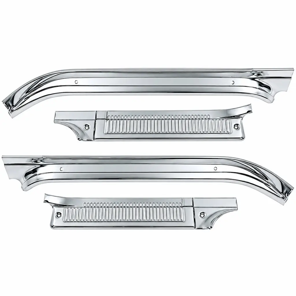 1973-1977 Chevy GMC C10 C20 K10 K20 Pickup Truck Door Sill Plates Polished Aluminum 4 Piece Set image 4