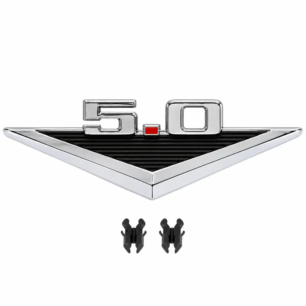 1963-1968 Ford Mustang Fairlane Falcon Ranchero Bronco 5.0 V8 Fender Emblems - Pair image 3