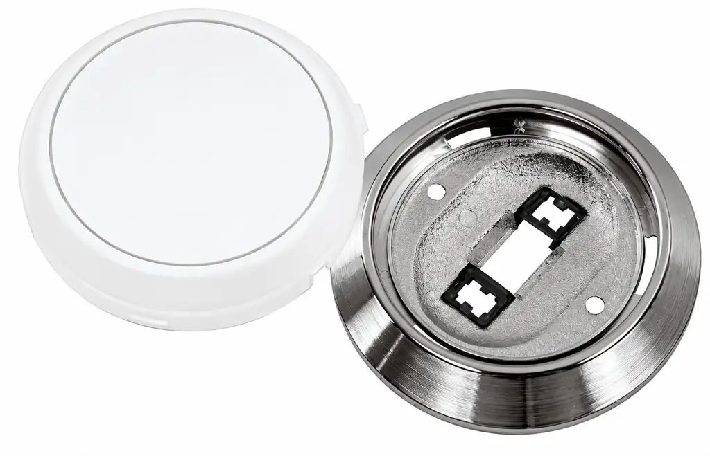 1977–1991 GM Buick Chevy Pontiac Oldsmobile Round Dome Light Lens & Chrome Base Reflector Kit – 2 Piece