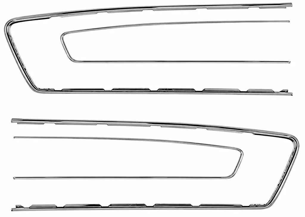 1965-1966 Ford Mustang Pony Door Panel Stainless Steel Trim Molding Set – 4 Piece LH RH