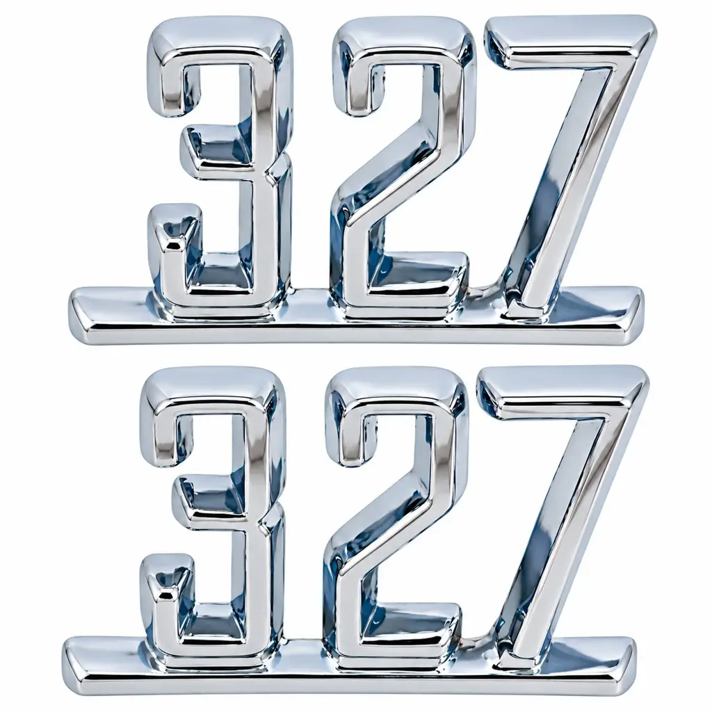 1965-1967 Chevy Impala Bel Air Nova Camaro 327 Front Fender Emblems Pair