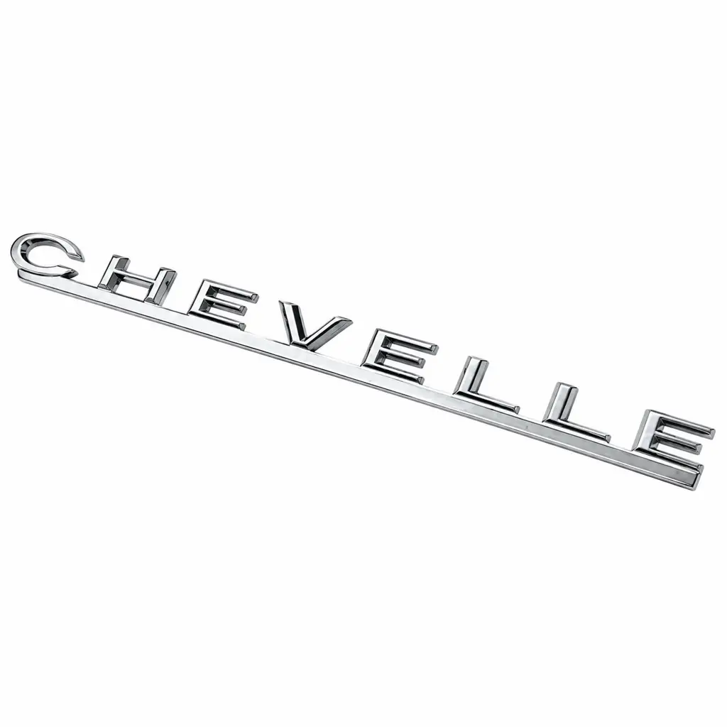 1967 Chevrolet Chevelle Hood Emblem "Chevelle" Script Chrome – OER 3904589