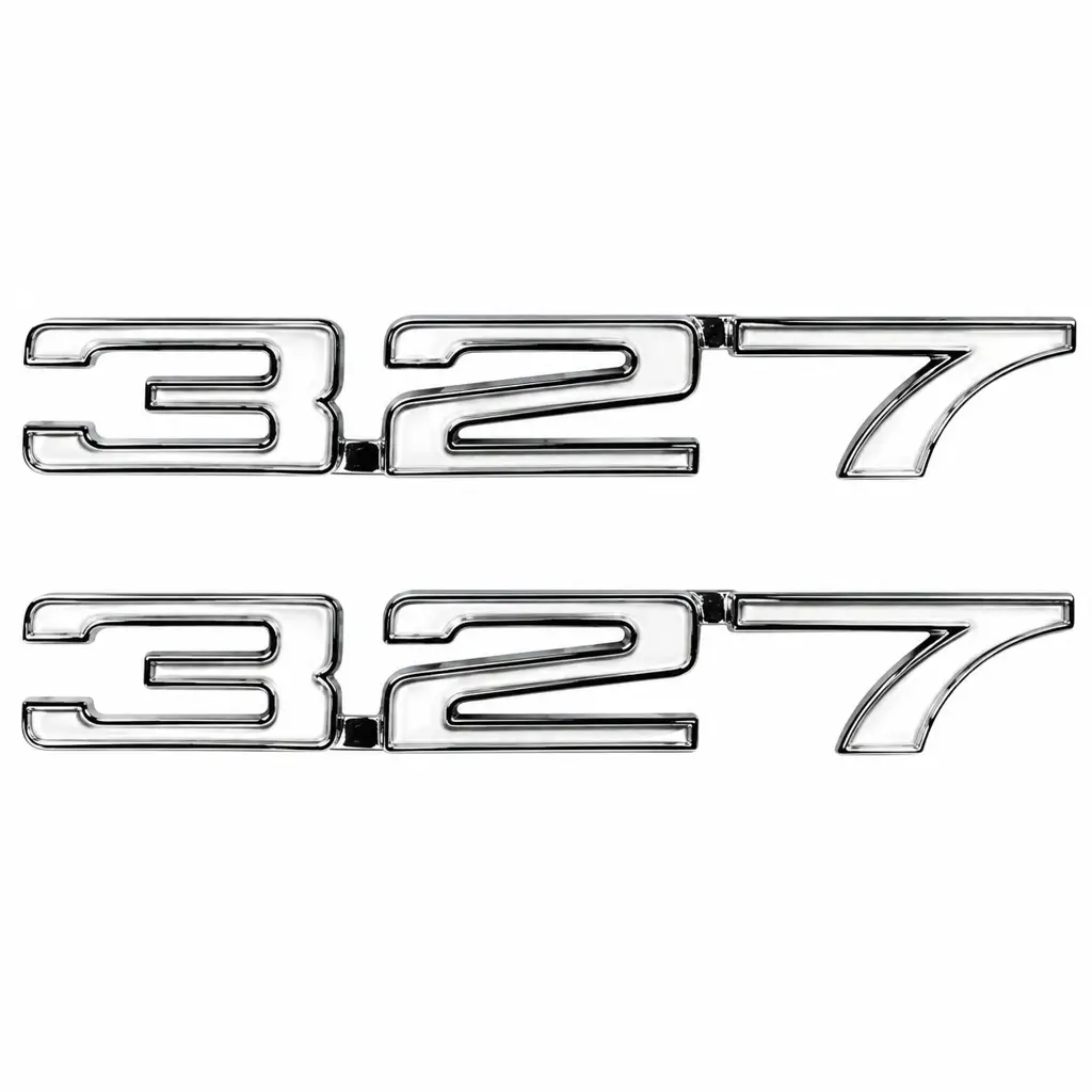 1968 Chevrolet Camaro 327 Front Fender Emblem Set - LH & RH Pair - Chrome