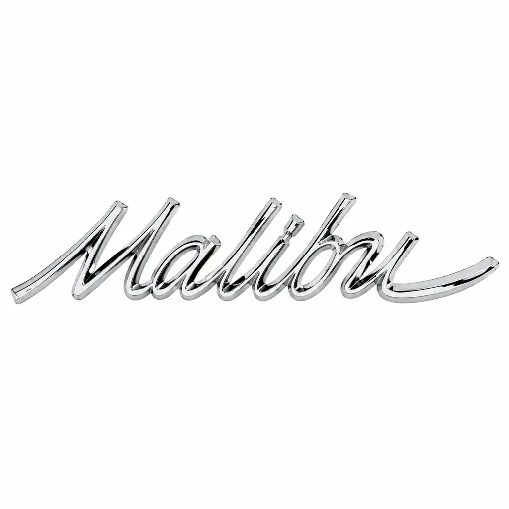 1966-1967 Chevy Malibu Quarter Panel Script Emblems Chrome Pair GM Licensed OER image 2
