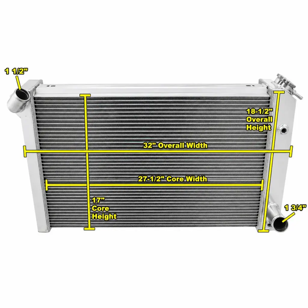 American Eagle Radiator AE478 Aluminum 2 Row for 73-76 Corvette one inch tubes image 4