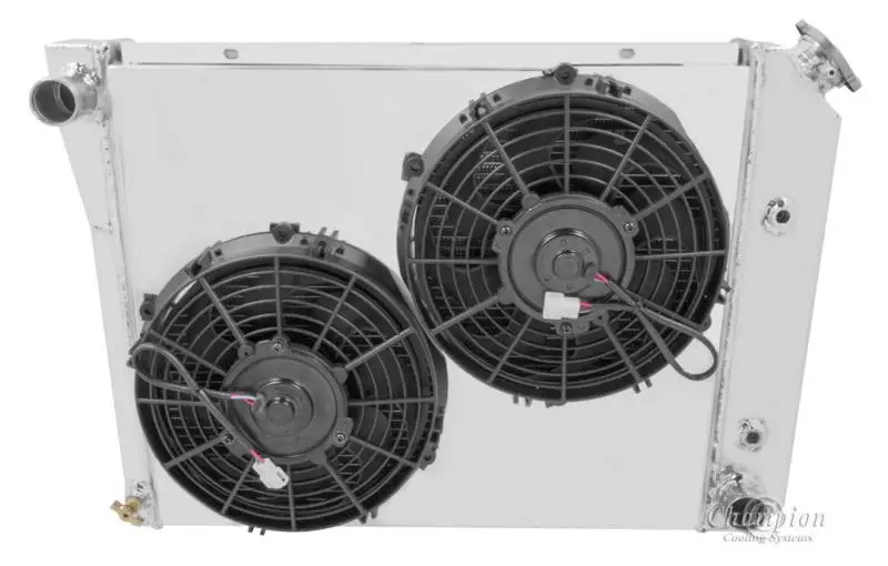 Champion 4 Row Aluminum Radiator Combo for 1965 -1987 Buick, Pontiac, Olds, Chevy MC571Combo