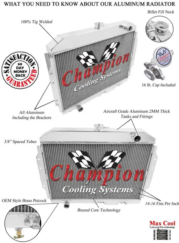 Champion 2 Row Aluminum Radiator for 1967 - 1974 AMC Various Models EC407 thumbnail 3