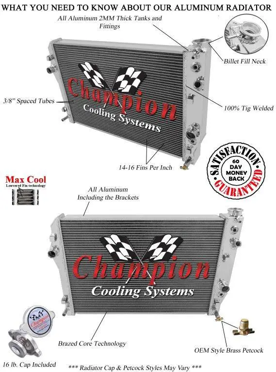 Champion 3 Row Aluminum Radiator for 1998 - 99 Camaro and Firebird CC2365 thumbnail 3