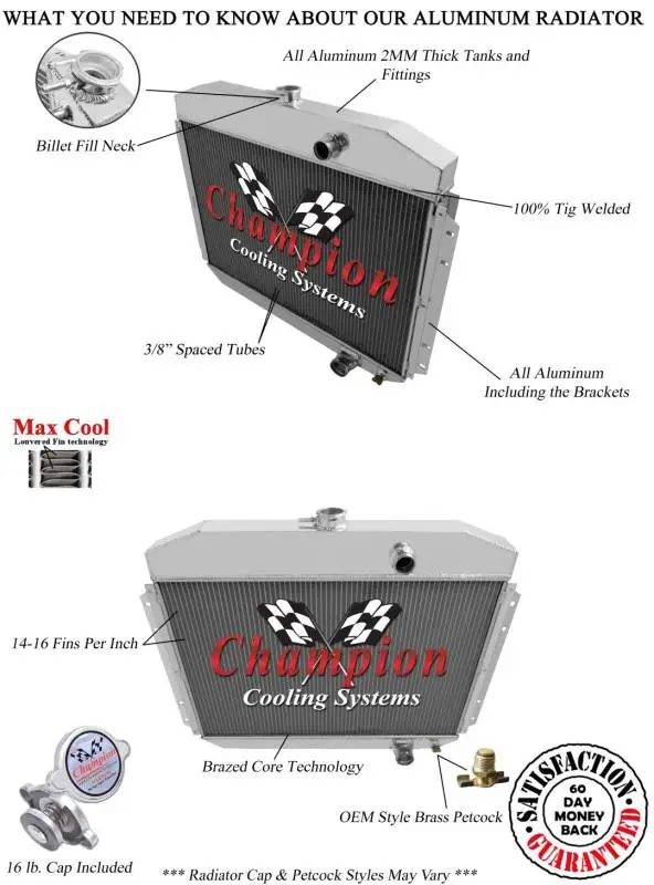 Champion Three Row Radiator for 1961 to 1964 Ford 100 Truck cc6164 thumbnail 3