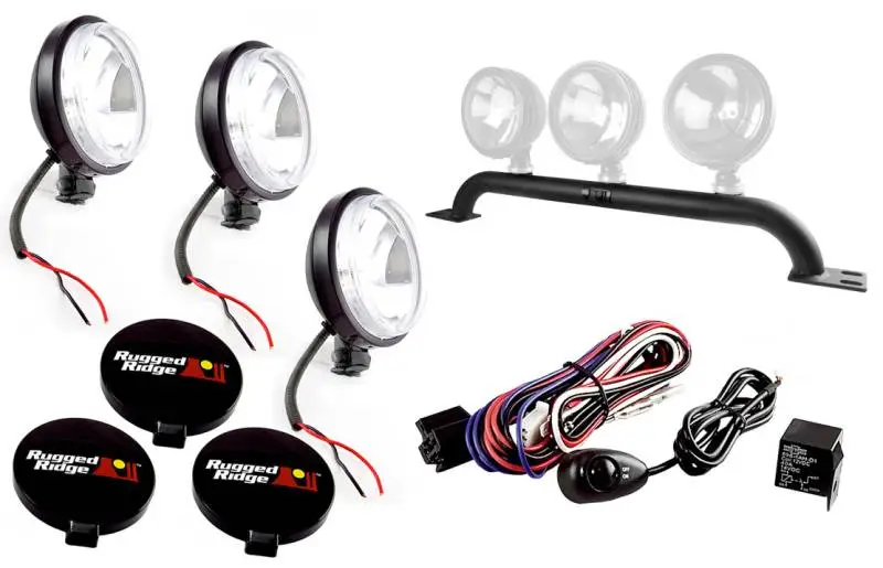Front Bumper Light Bar Kit, 97-06 Jeep Wrangler
