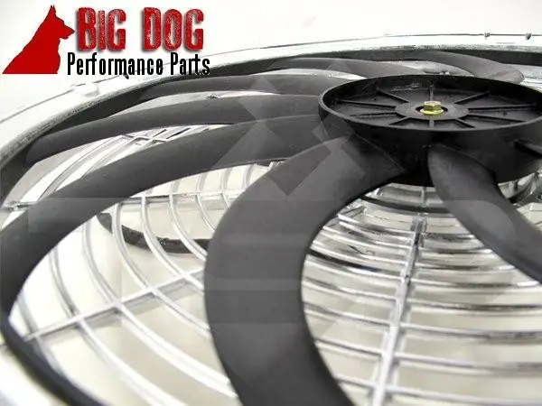 Two Ten-Inch Chrome Finish Radiator Cooling Fans & Electric Relay thumbnail 2