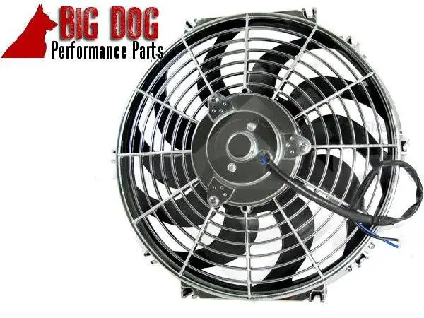 Two Fourteen-Inch Chrome Finish Radiator Cooling Fans & Electric Relay thumbnail 4
