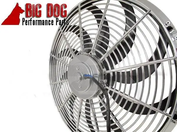 Fourteen-Inch Chrome Finish Radiator Cooling Fan & Electric Relay thumbnail 3