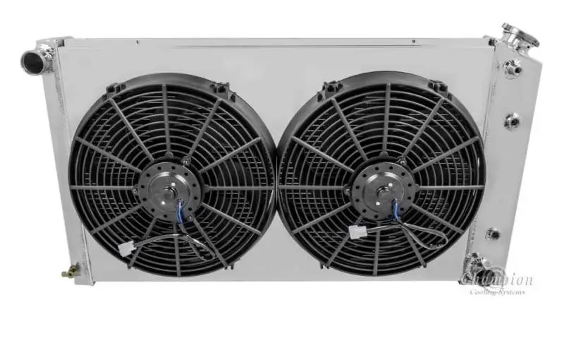 Four Row All Aluminum Radiator Combo for 1968-1985 GM, Chevy, Buick, Olds, Pontiac FSMC161