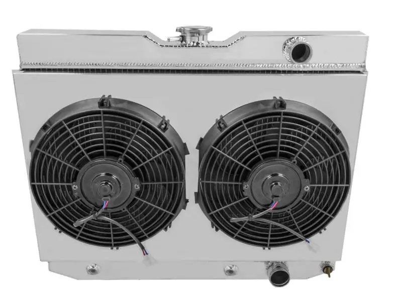 Champion Three Row Aluminum Radiator Combo for 1960-1965 GM Chevy Chevelle El Camino Impala Bel Air Biscayne FSCC281Combo