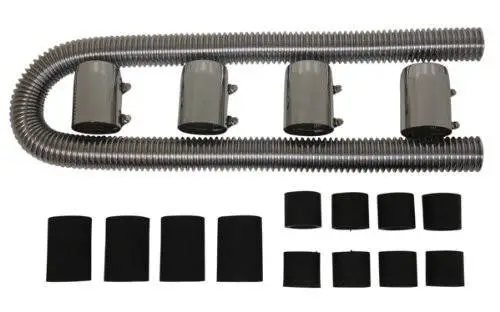 48" Universal Chrome Radiator Hose Kit