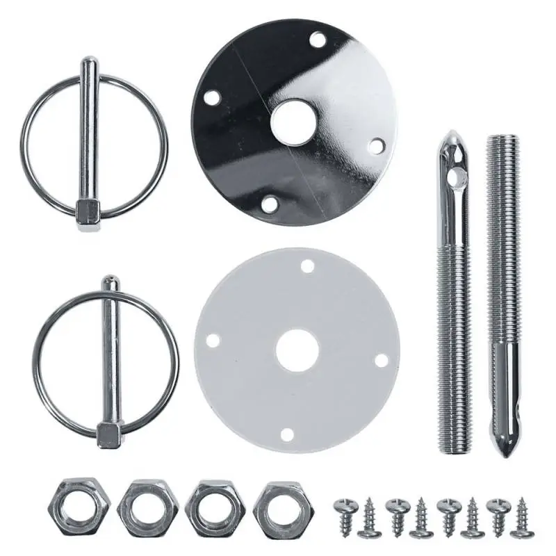Chrome Flip Over Style Hood Pin Kit
