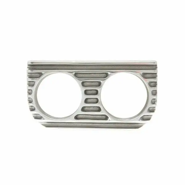 Vintage Style Finned Two Gauge Billet Instrument Bezel