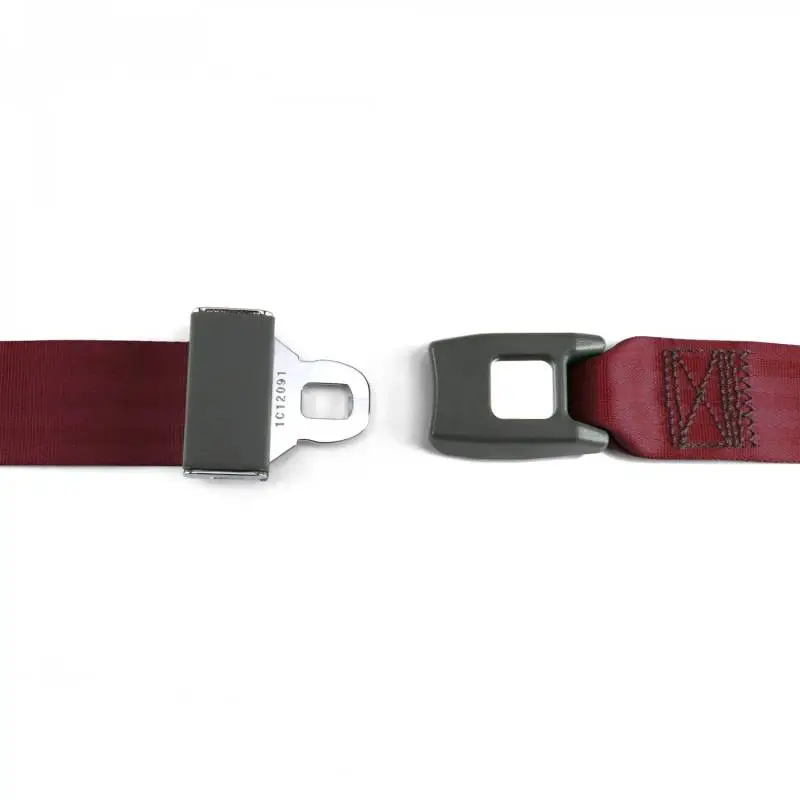 2 Point Burgundy Lap Seat Belt, Standard Buckle, Pair thumbnail 2