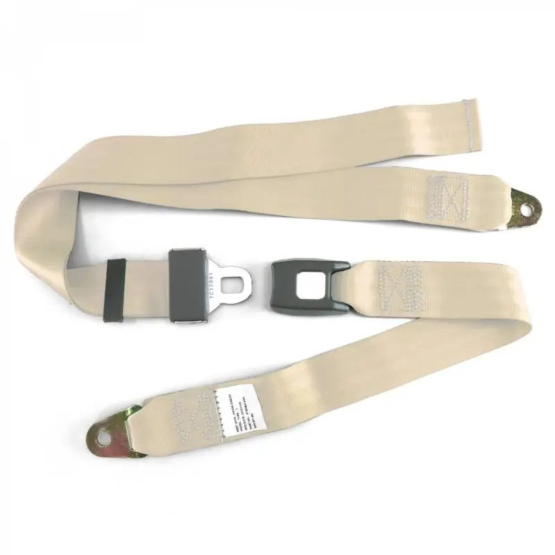 2 Point Offwhite Lap Seat Belt, Standard Buckle, Pair