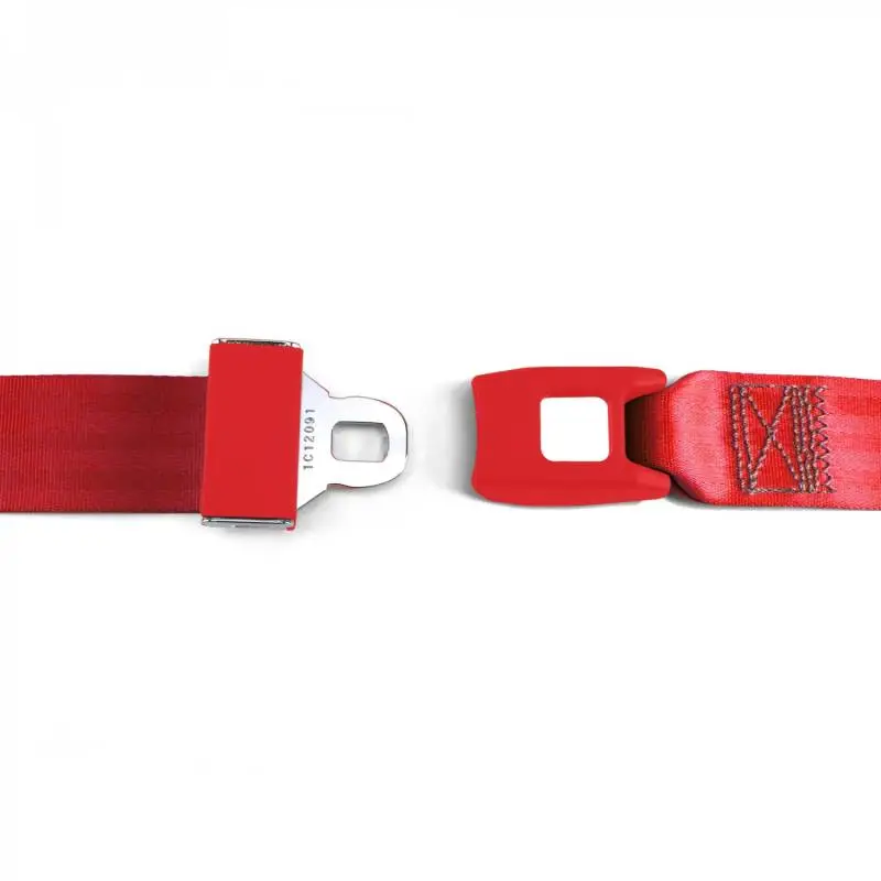 2 Point Red Lap Seat Belt, Standard Buckle, Pair thumbnail 2