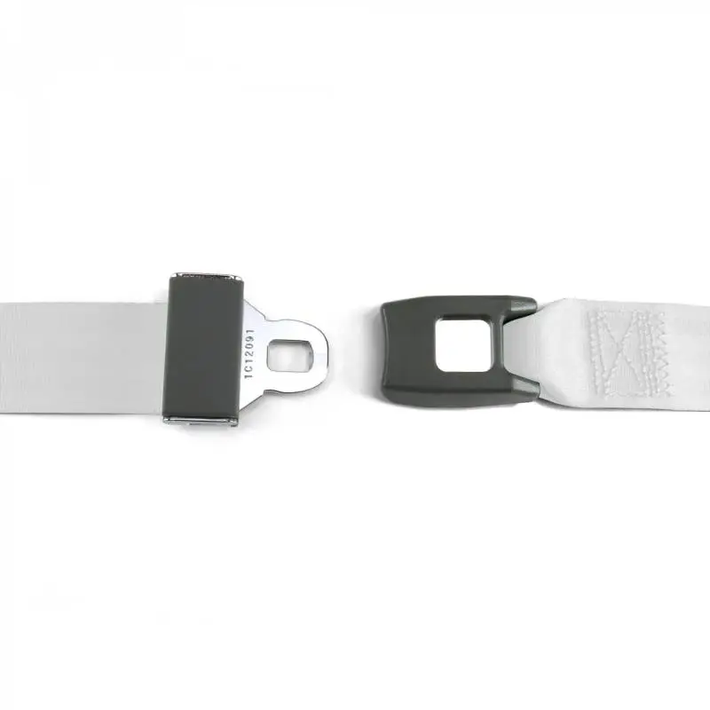 2 Point White Lap Seat Belt, Standard Buckle, Pair thumbnail 2