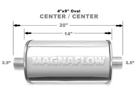 Magnaflow Universal Polished Stainless Steel Muffler -Oval