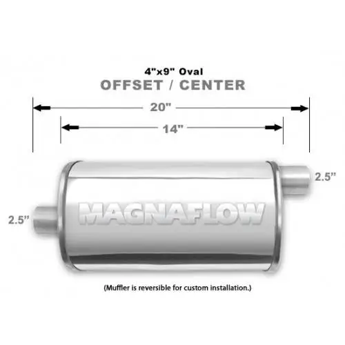 Magnaflow Universal Polished Stainless Steel Muffler -Oval Offset