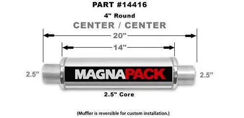 Magnaflow Universal Polished Stainless Steel Muffler - 4" Round - Various Tubing Sizes thumbnail 2