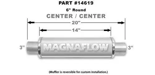 Magnaflow Universal Polished Stainless Steel Muffler - 6" Round
