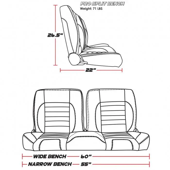 1960-87 Chevy Truck Sport XR Pro-Classic - Complete Split Back Bench Seat - From TMI Made in the USA thumbnail 7