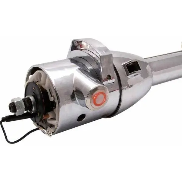33" Red Push Button Start Chrome Steering Column Automatic with Gear Indicator Window and Shifter