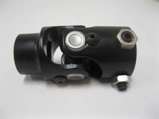 Steering Shaft Single U Joint 3/4" Round x 1" DD Column Size Black Powder Coated