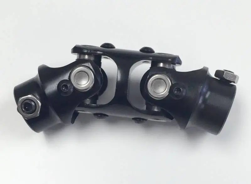 Steering Shaft Double U Joint 3/4" Round x 1" DD Column Size Black Powder Coated