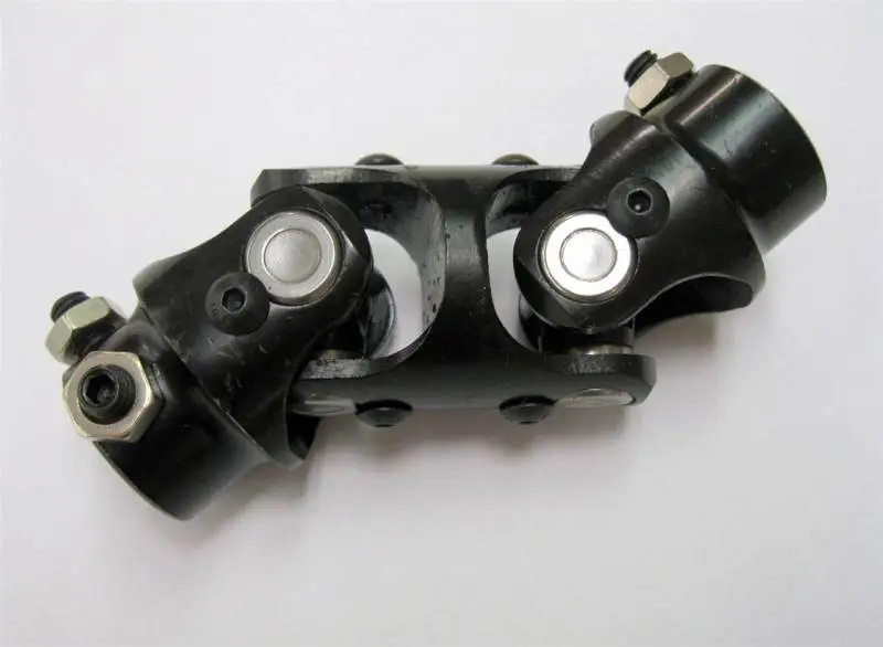 Steering Shaft Double U Joint 3/4" DD x 1" DD Column Size Black Powder Coated