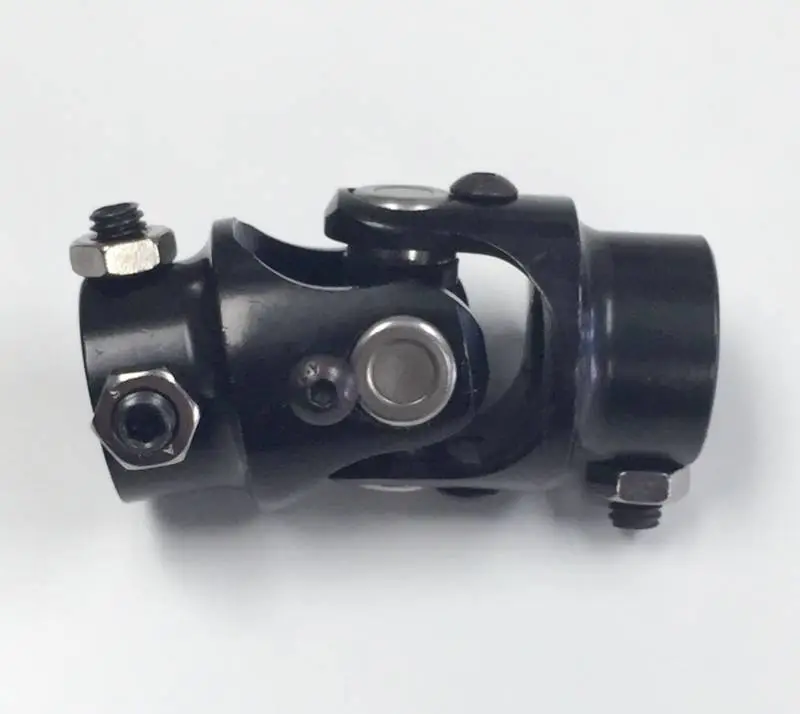Steering Shaft Single U Joint 1" DD x 5/8-36 Spline Column Size Black Powder Coated