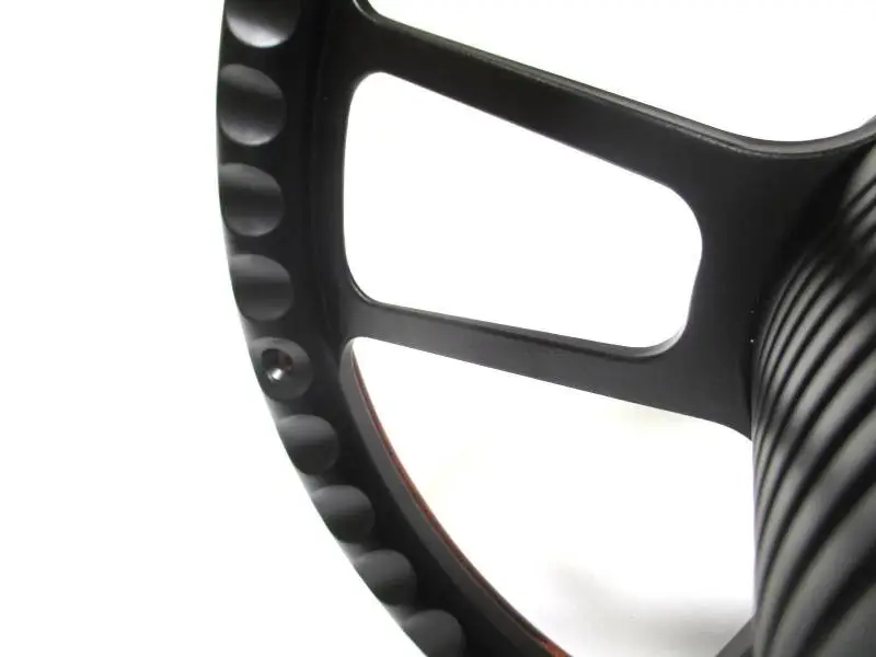 14" Billet and Real Mahogany Ford Steering Wheel Kit Includes Adapter, Horn Button thumbnail 2