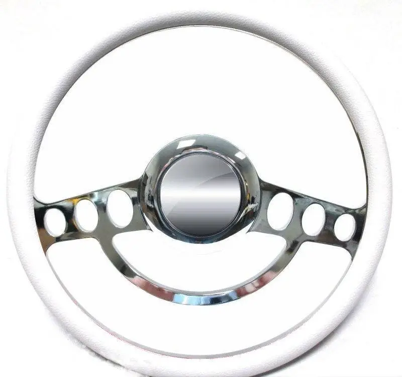 14" Chrome Hot Rod Steering Wheel Kit w/Your Choice of Half-Wrap thumbnail 5