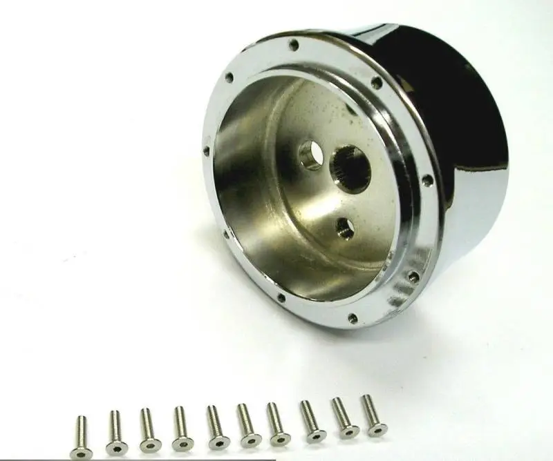14" Chrome Hot Rod Steering Wheel Kit w/Your Choice of Half-Wrap thumbnail 12