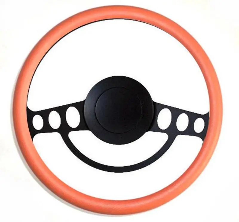 14" Black Hot Rod Steering Wheel Kit w/Your Choice of Half-Wrap thumbnail 2