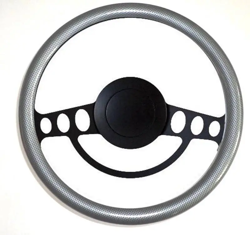 14" Black Hot Rod Steering Wheel Kit w/Your Choice of Half-Wrap thumbnail 4