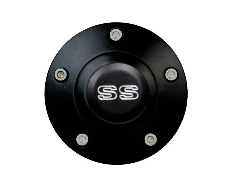 14" Black Billet Flamed Steering Wheel w/Your Choice of Horn and Half-Wrap thumbnail 4